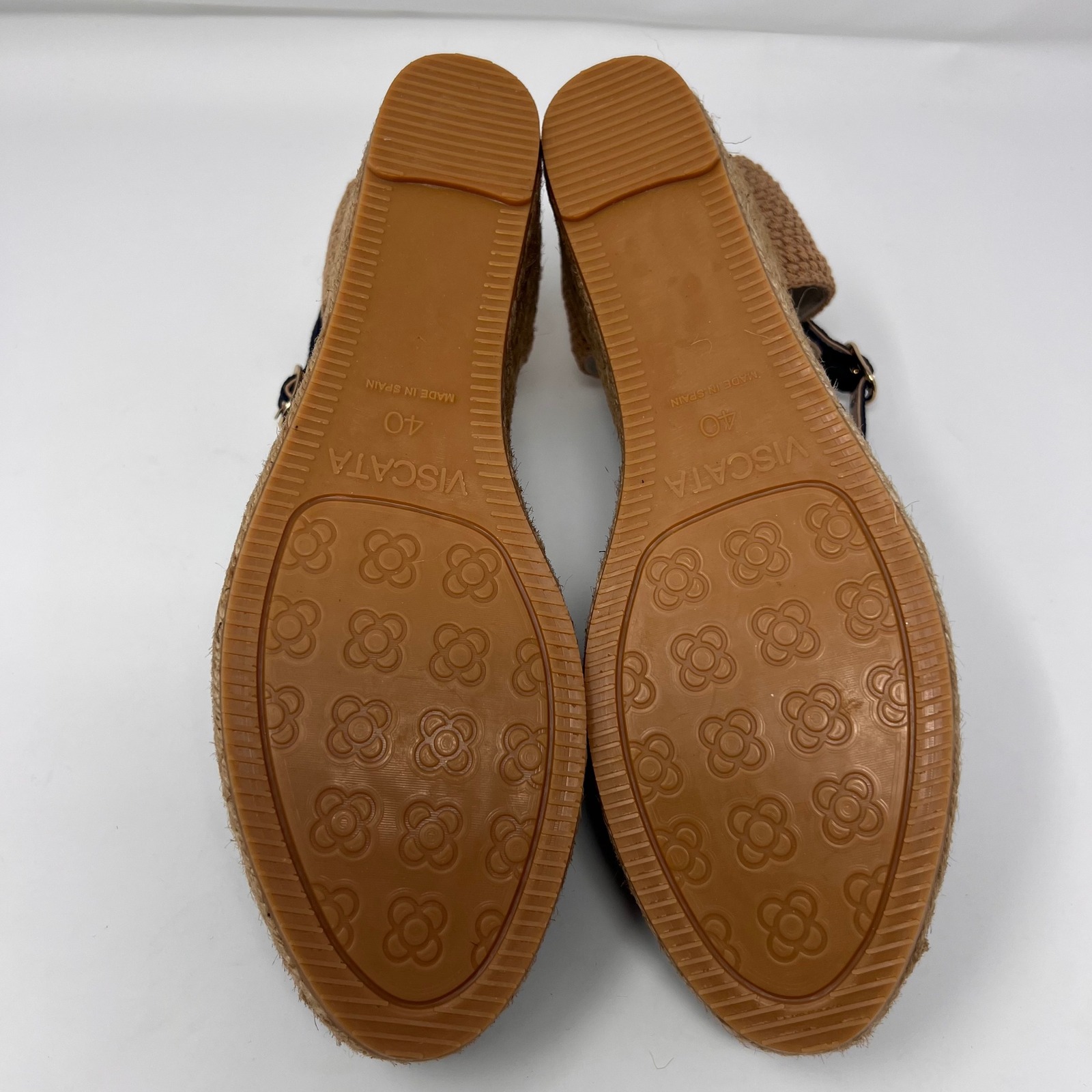 Viscata Pubol Espadrille Wedge Sandals Womens 40 Us 9 Navy Canvas Spain Nib — image 6 of 8